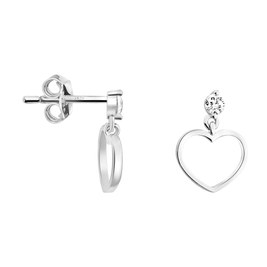 Herz Ohrstecker in 925 Silber