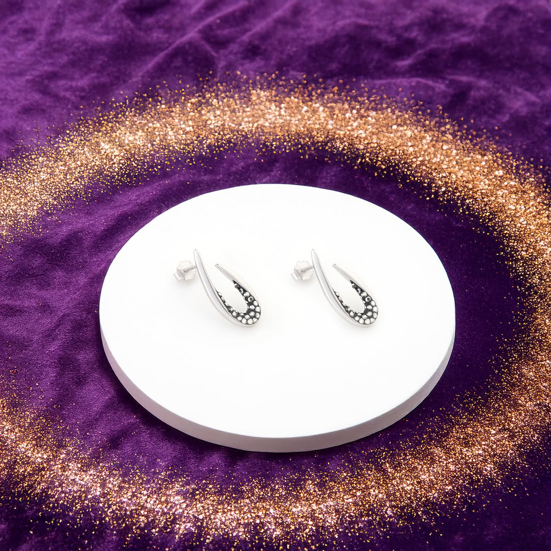 Oval Ohrstecker in 925 Silber