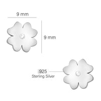 Blume Ohrstecker in 925 Silber