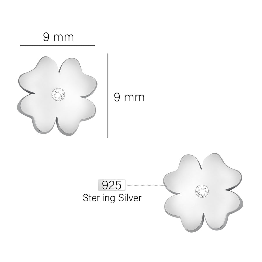 Blume Ohrstecker in 925 Silber