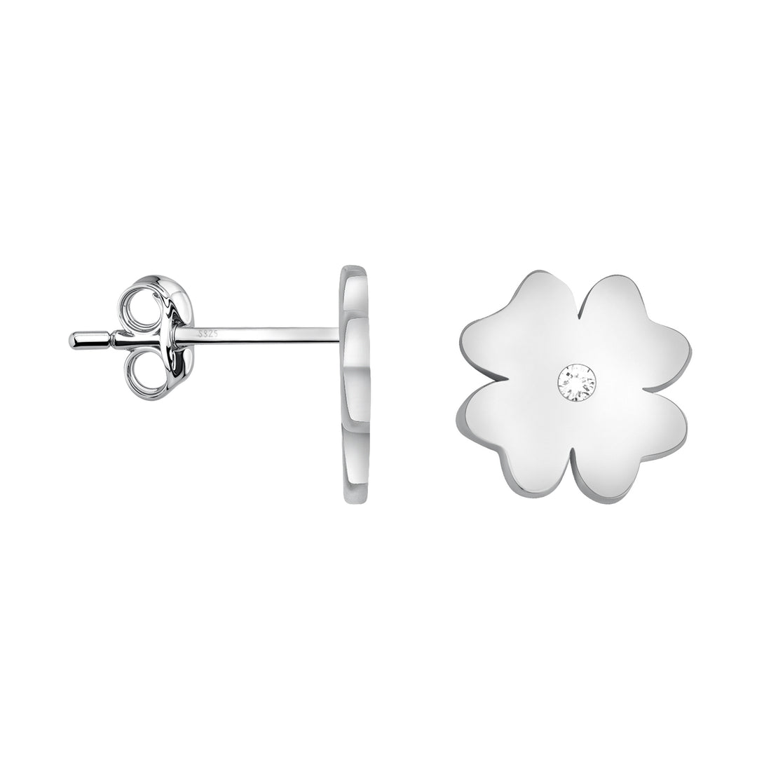 Blume Ohrstecker in 925 Silber