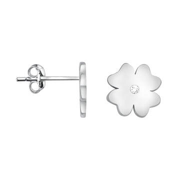 Blume Ohrstecker in 925 Silber