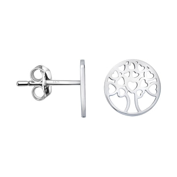 Lebensbaum Ohrstecker in 925 Silber