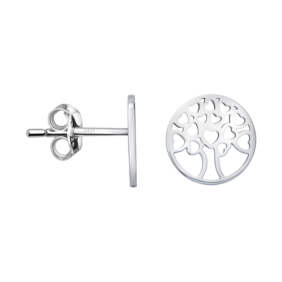 Lebensbaum Ohrstecker in 925 Silber