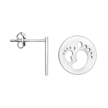 Fuß Ohrstecker in 925 Silber
