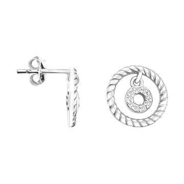 Kreis Ohrstecker in 925 Silber