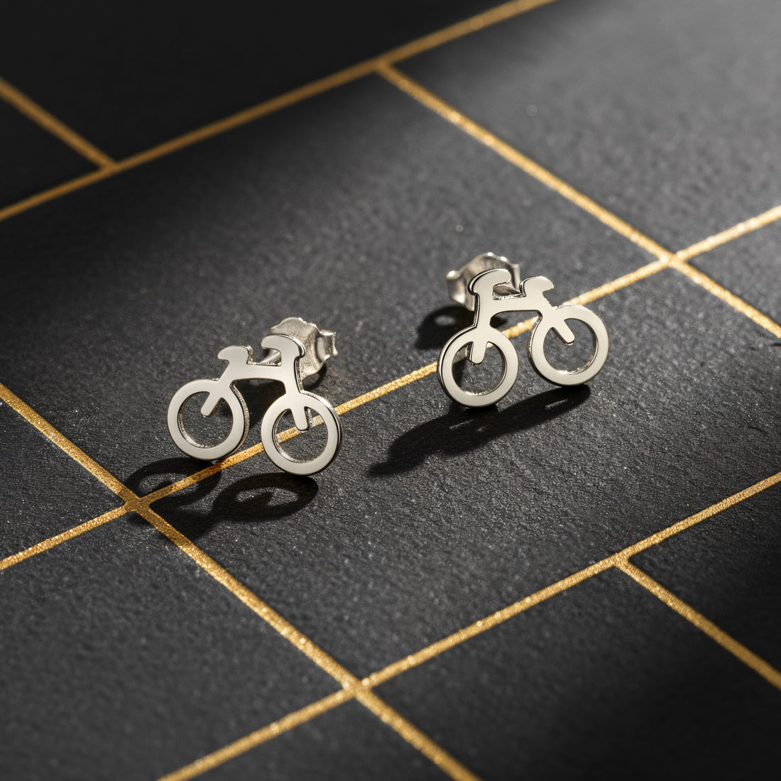 Fahrrad Ohrstecker in 925 Silber