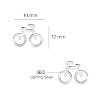 Fahrrad Ohrstecker in 925 Silber