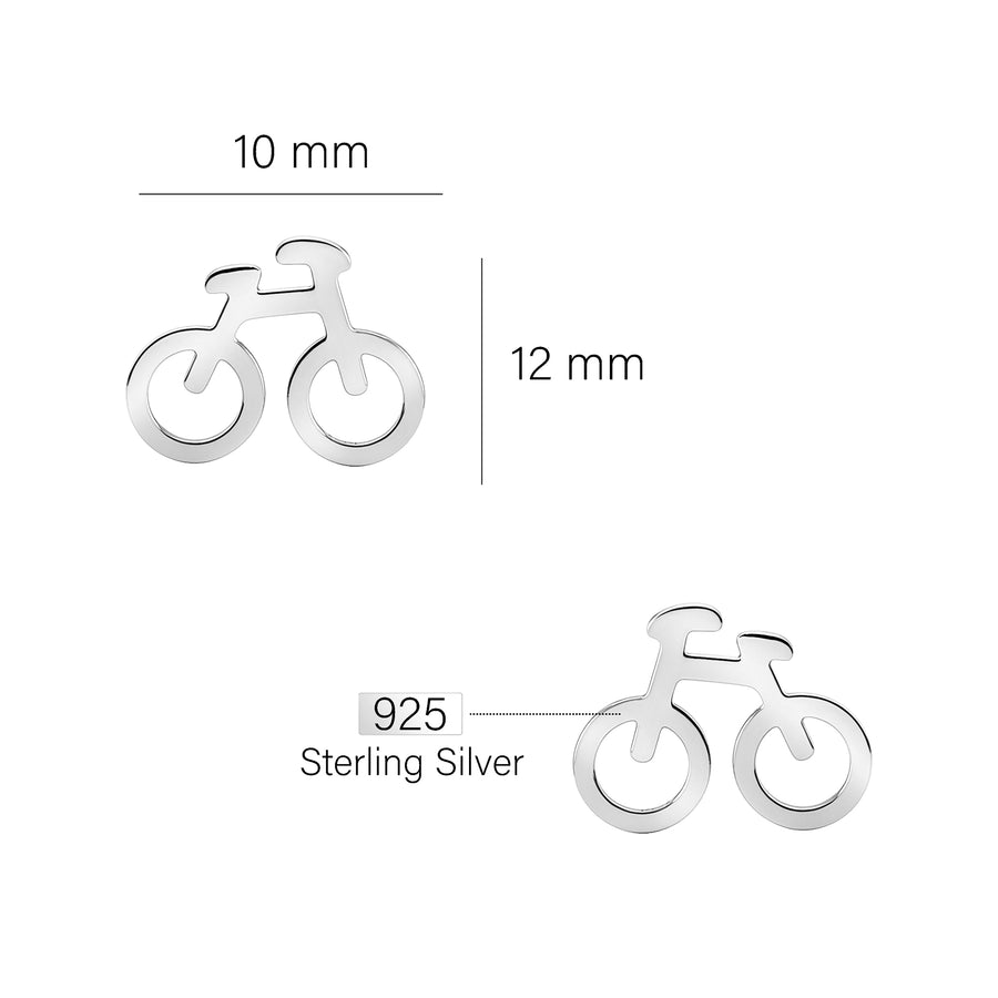 Fahrrad Ohrstecker in 925 Silber