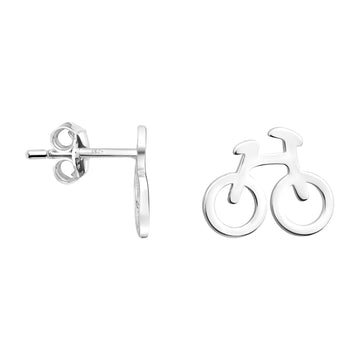 Fahrrad Ohrstecker in 925 Silber
