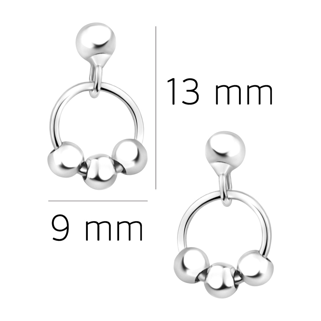Kugel Ohrstecker in 925 Silber