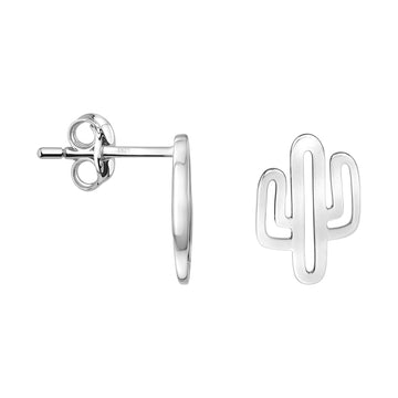 Kaktus Ohrstecker in 925 Silber