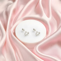Herz Ohrstecker in 925 Silber