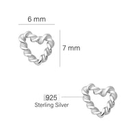 Herz Ohrstecker in 925 Silber