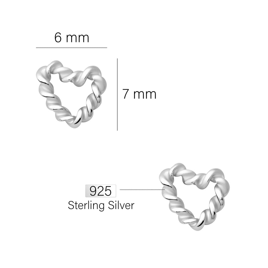 Herz Ohrstecker in 925 Silber