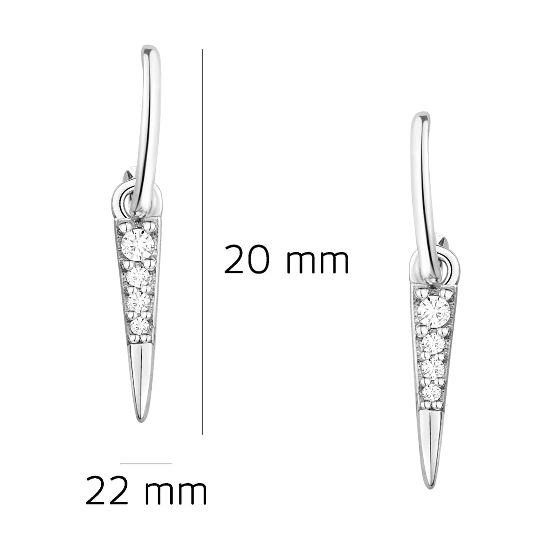 Stab Steck Creolen in 925 Silber