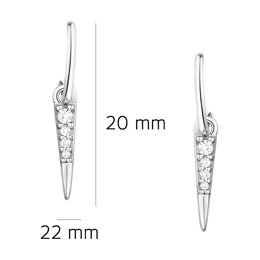Stab Steck Creolen in 925 Silber