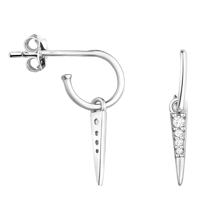 Stab Steck Creolen in 925 Silber