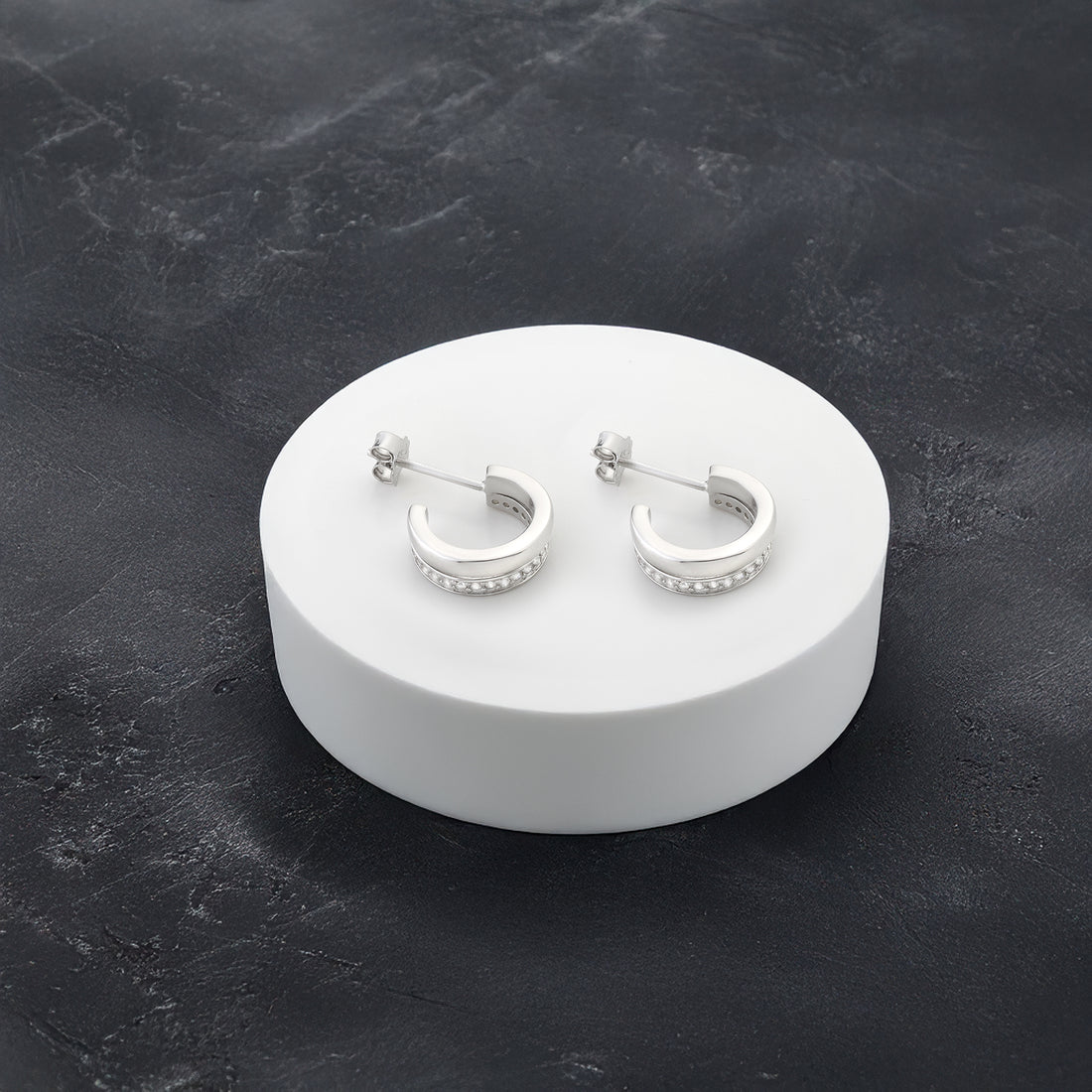 Steck Creolen in 925 Silber