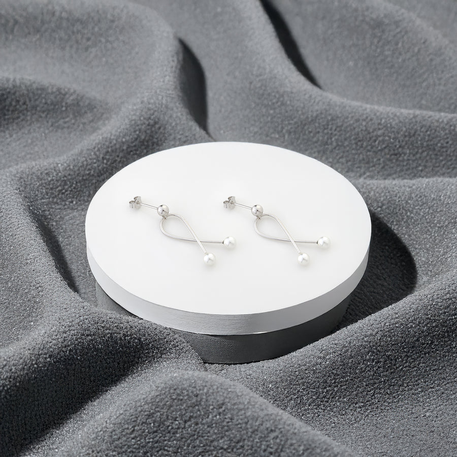 Perle Ohrstecker in 925 Silber