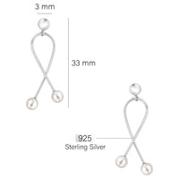 Perle Ohrstecker in 925 Silber