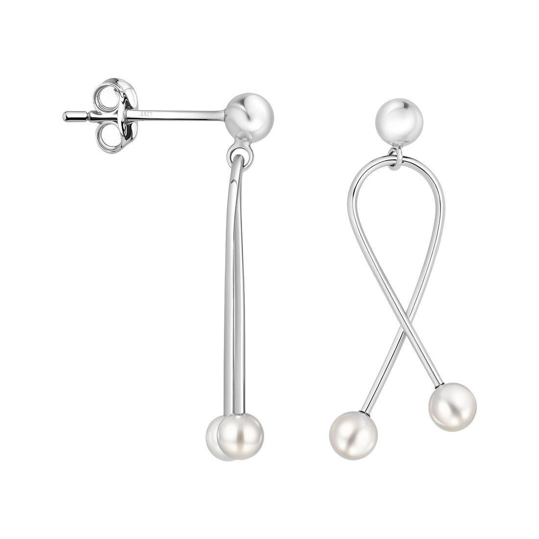 Perle Ohrstecker in 925 Silber