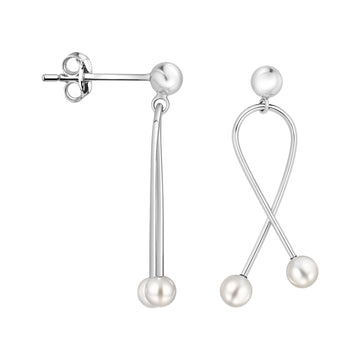 Perle Ohrstecker in 925 Silber