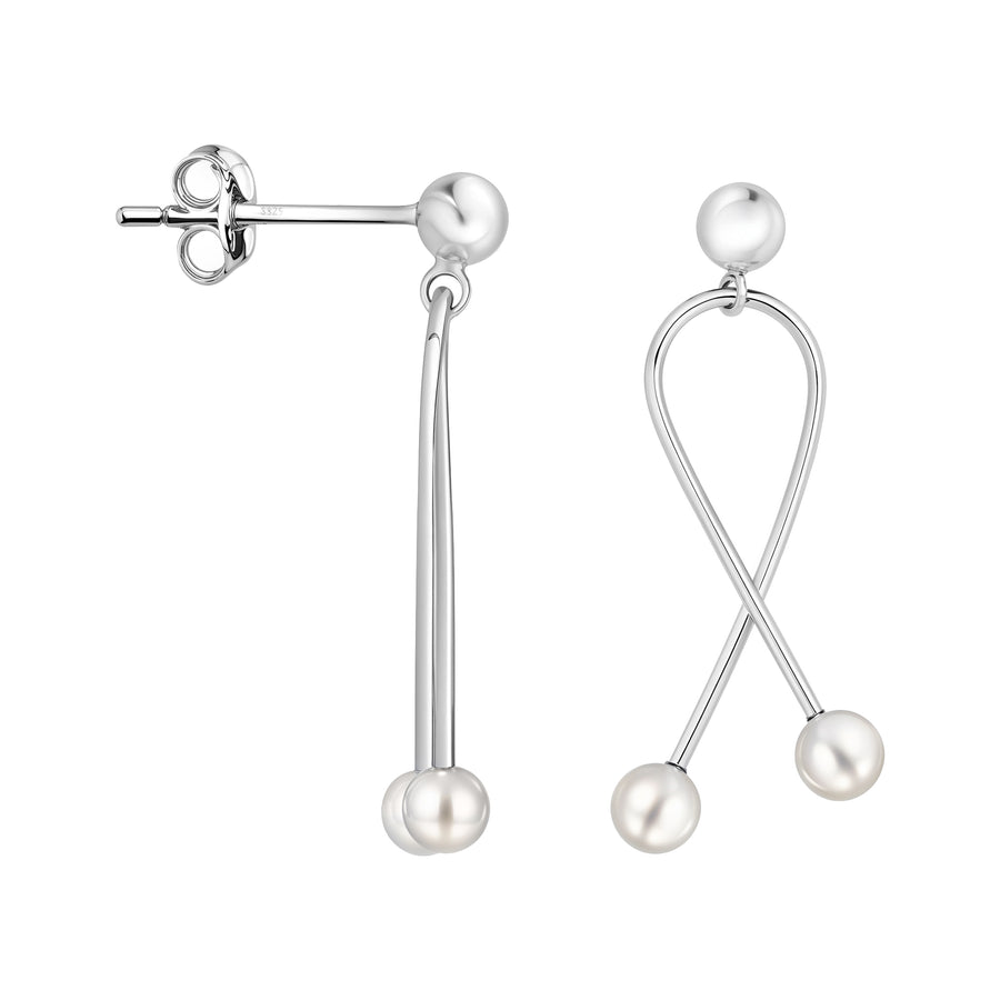 Perle Ohrstecker in 925 Silber