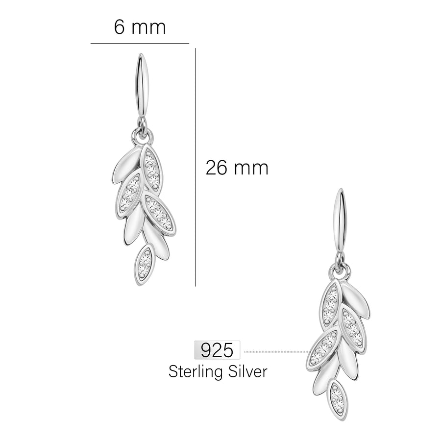 Blatt Ohrhänger in 925 Silber