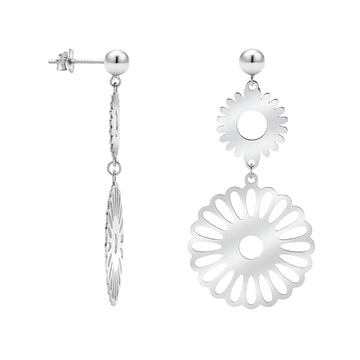Blume Ohrhänger in 925 Silber