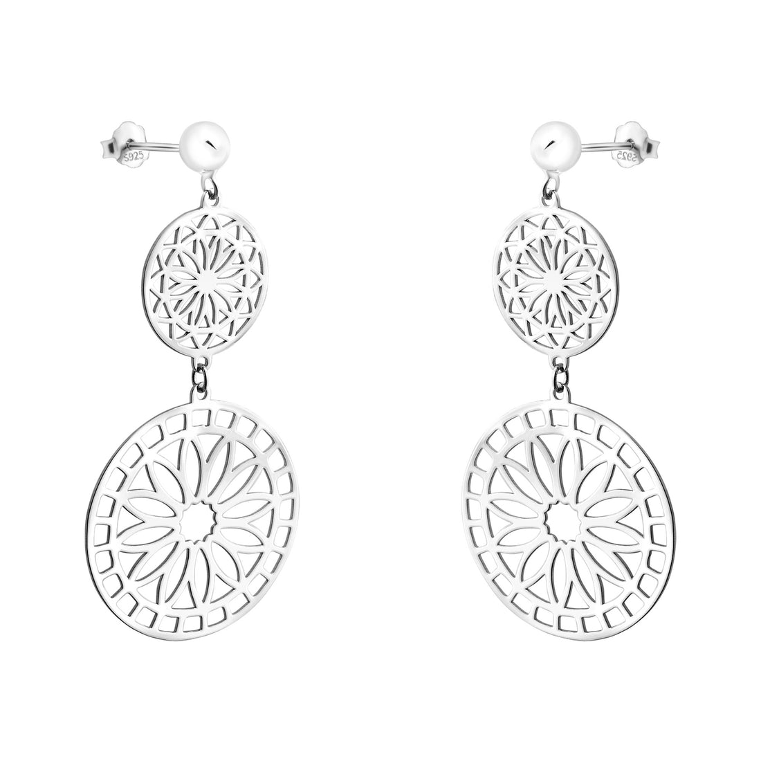 Blume Ohrhänger in 925 Silber