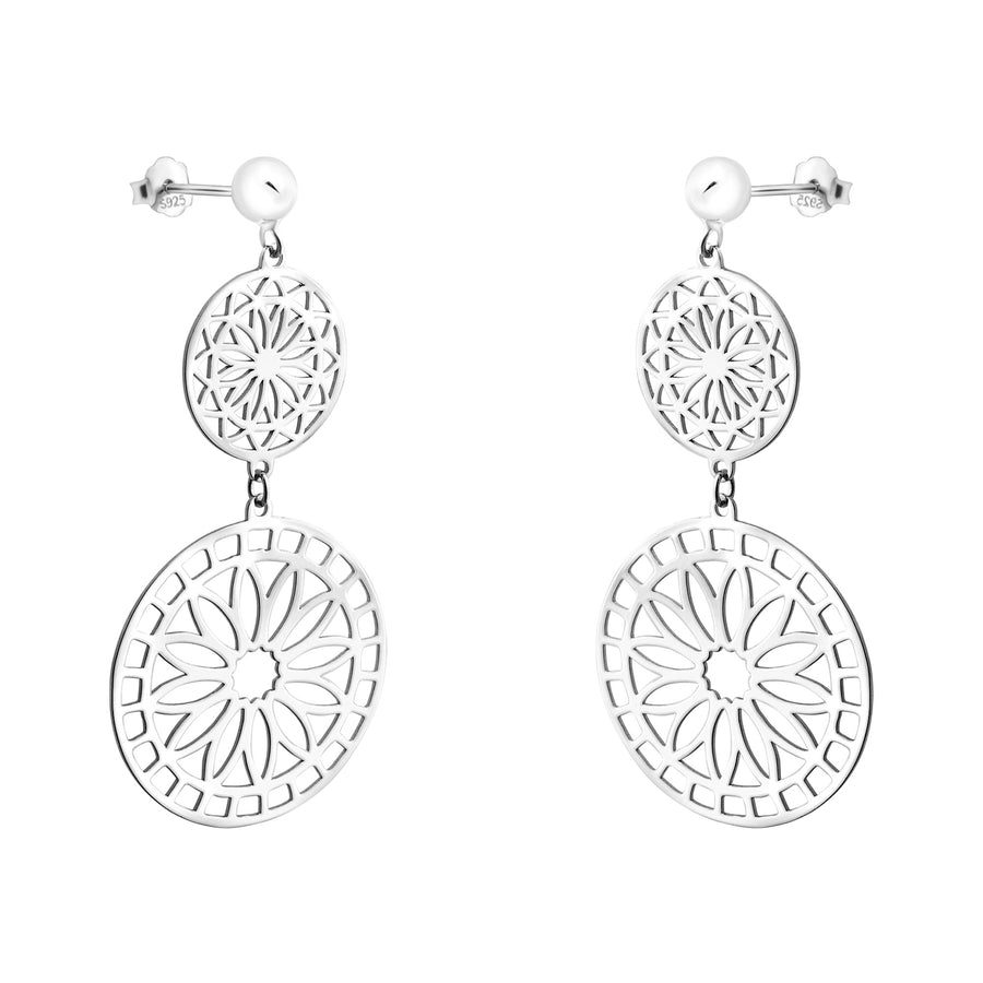 Blume Ohrhänger in 925 Silber