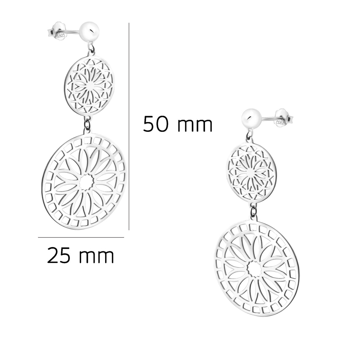 Blume Ohrhänger in 925 Silber