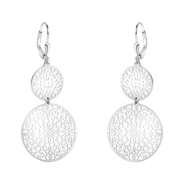 Haupt- und Seitenansicht von Ornamenten Ohrhänger in 925 Silber von Sofia Milani - E1048