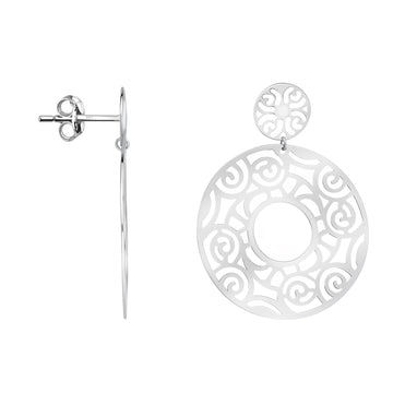 Ornament Ohrhänger in 925 Silber