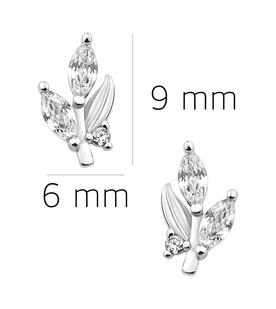 Blume Ohrstecker in 925 Silber