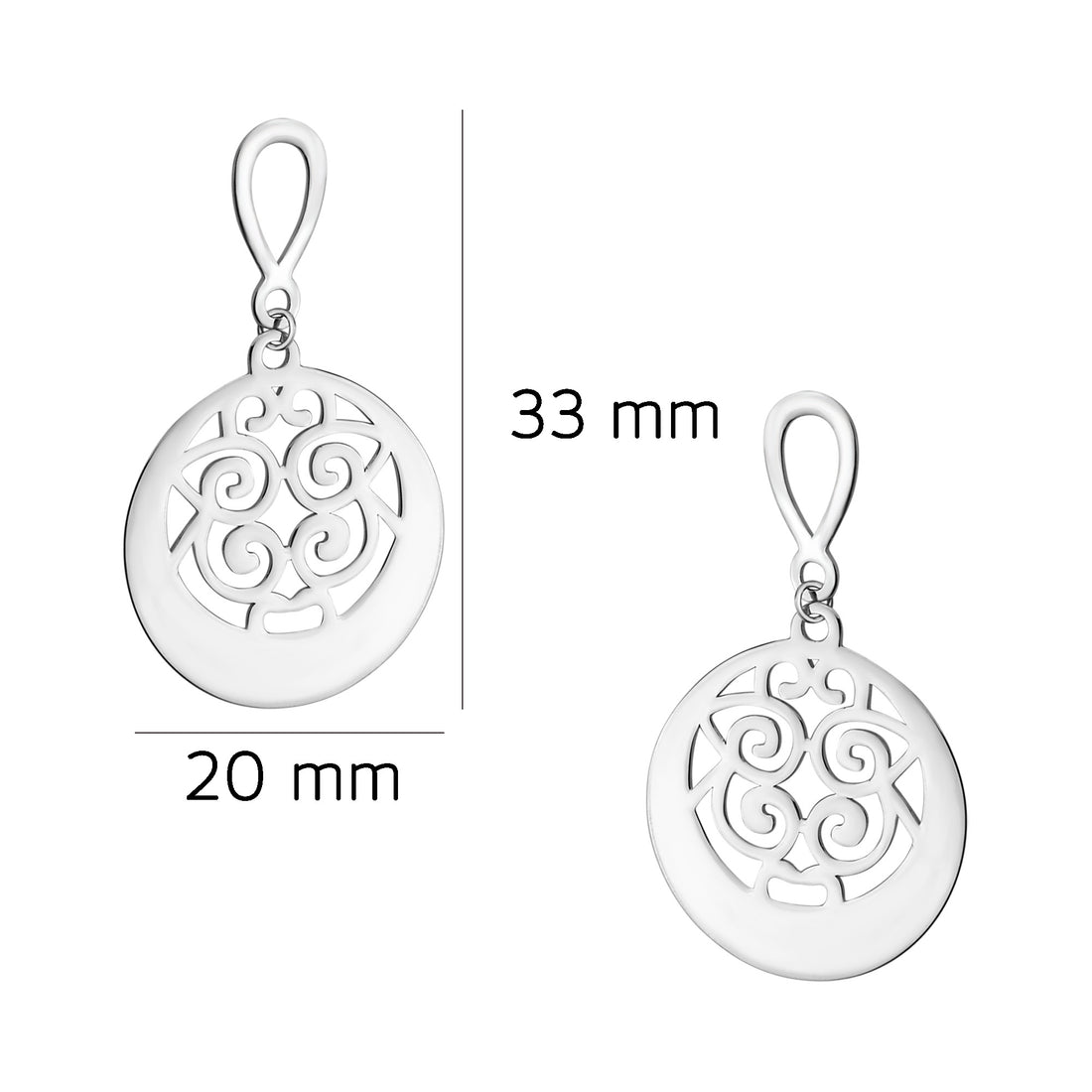 Ornament Ohrhänger in 925 Silber