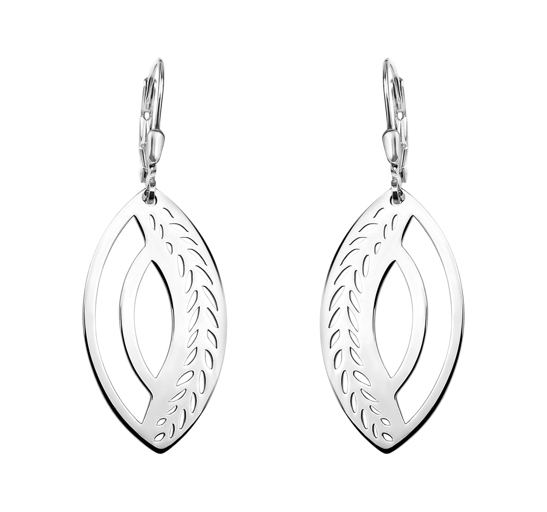 Oval Ohrhänger in 925 Silber