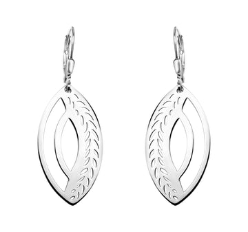 Oval Ohrhänger in 925 Silber