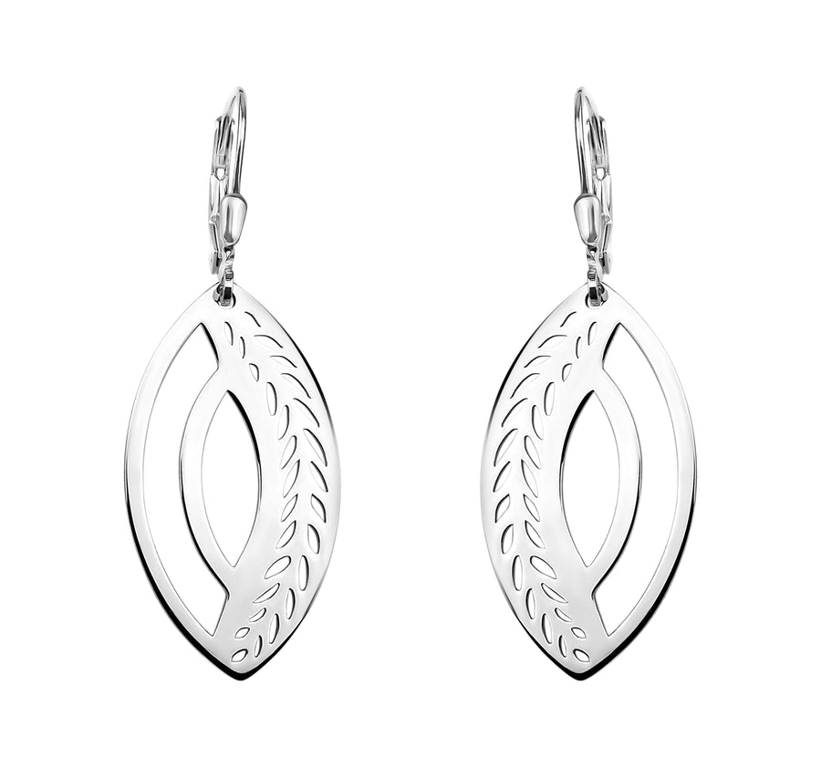 Oval Ohrhänger in 925 Silber