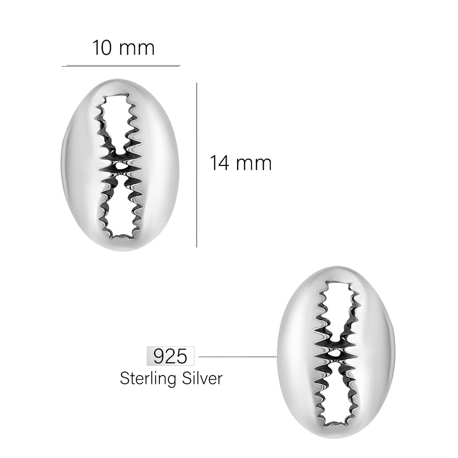 Muschel Ohrstecker in 925 Silber