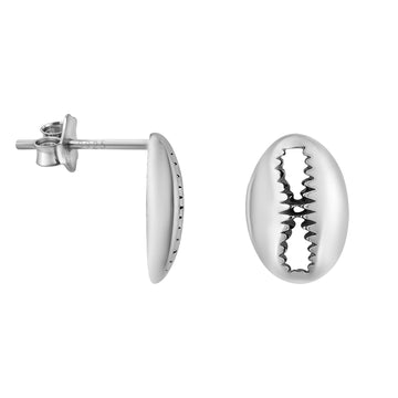 Muschel Ohrstecker in 925 Silber