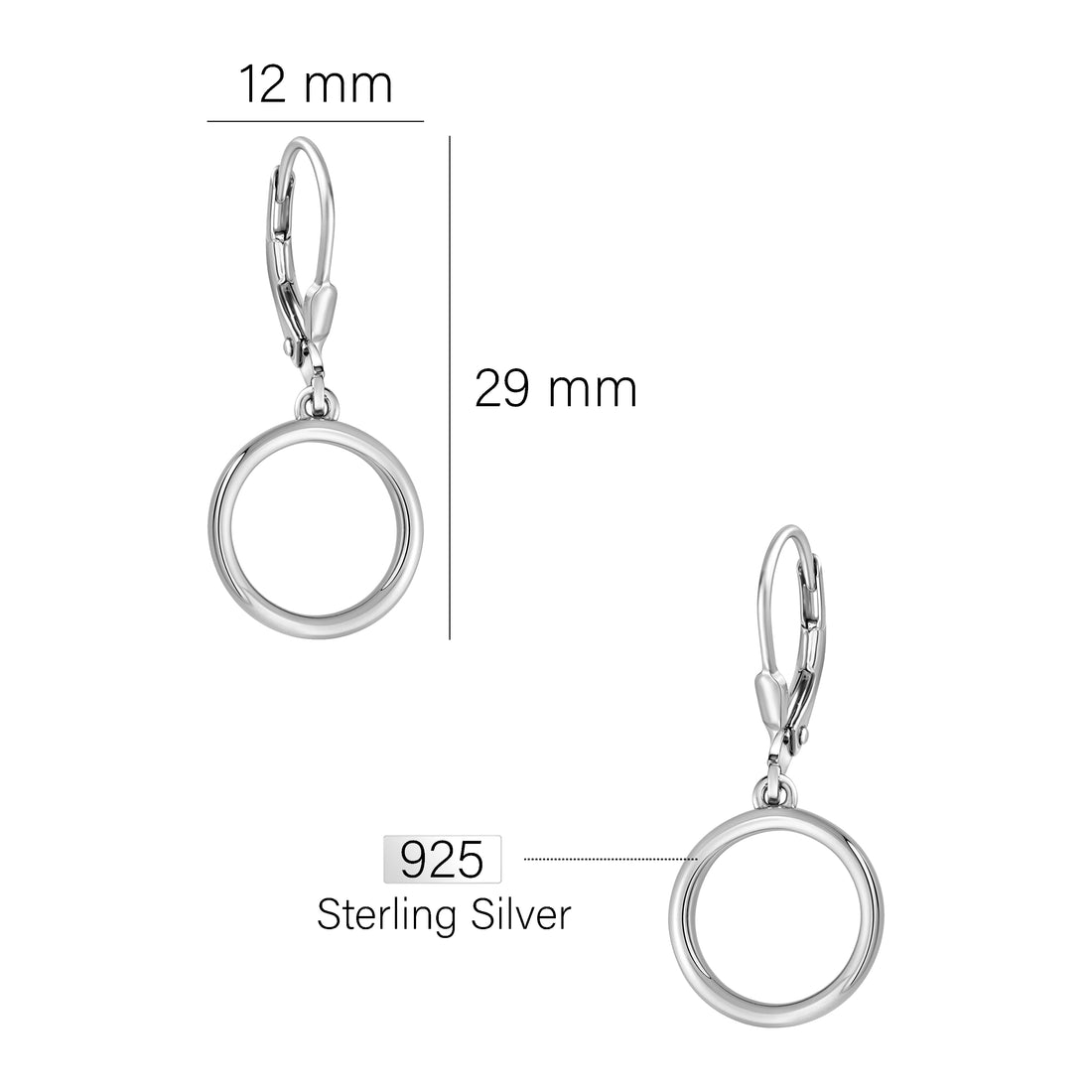 Kreis Ohrstecker in 925 Silber
