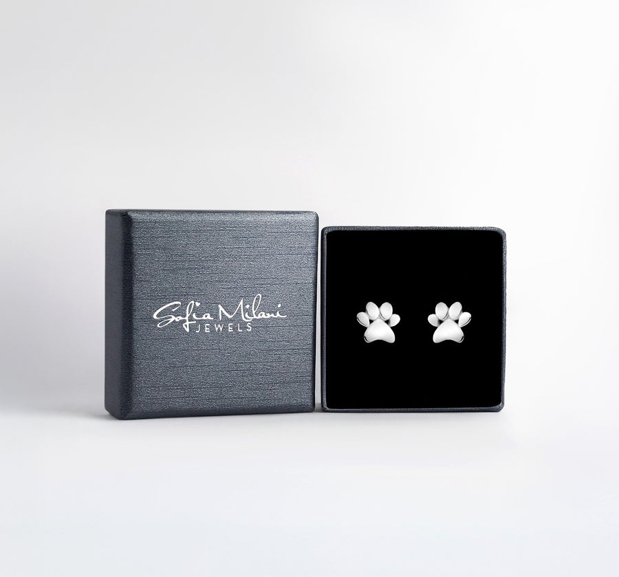Pfote Ohrstecker in 925 Silber