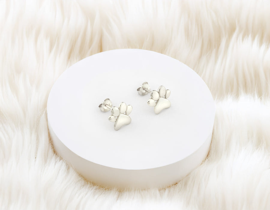 Pfote Ohrstecker in 925 Silber