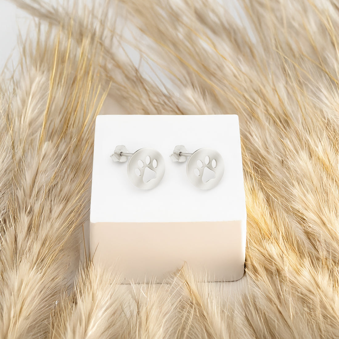 Pfote Ohrstecker in 925 Silber