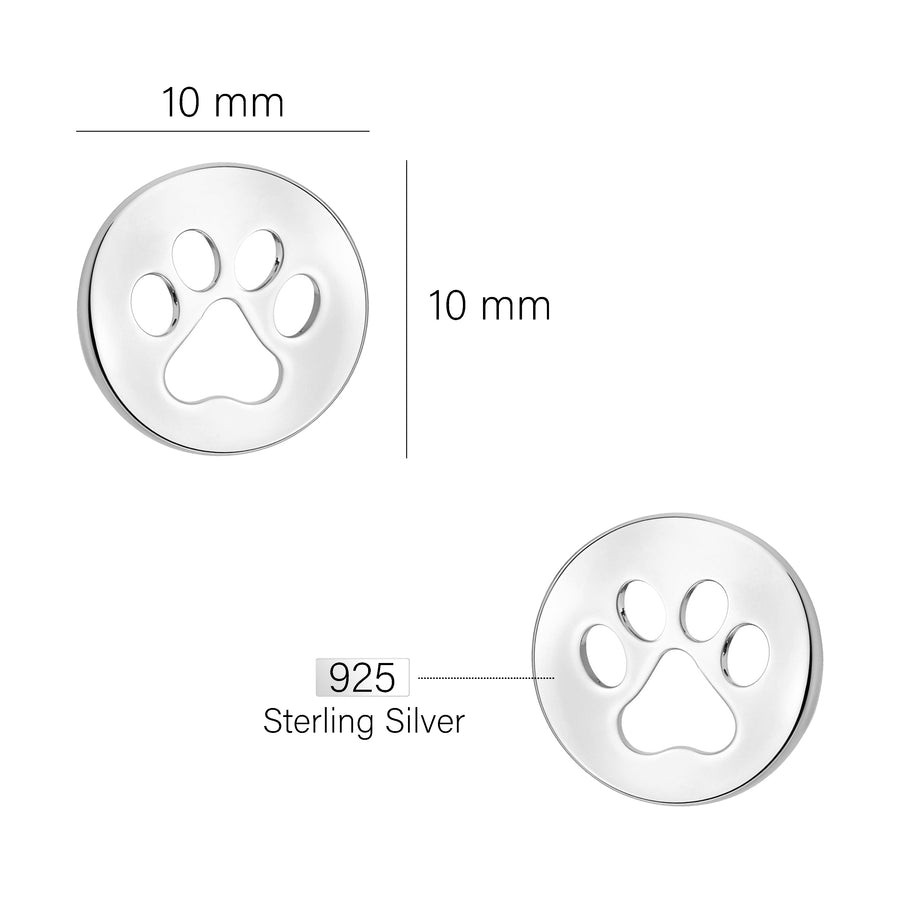 Pfote Ohrstecker in 925 Silber