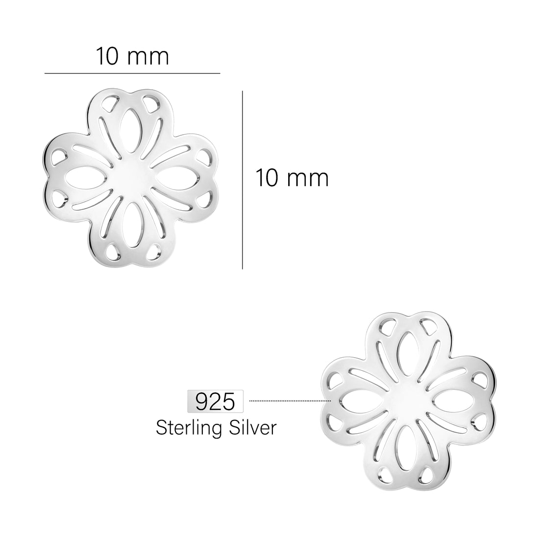 Blume Ohrstecker in 925 Silber