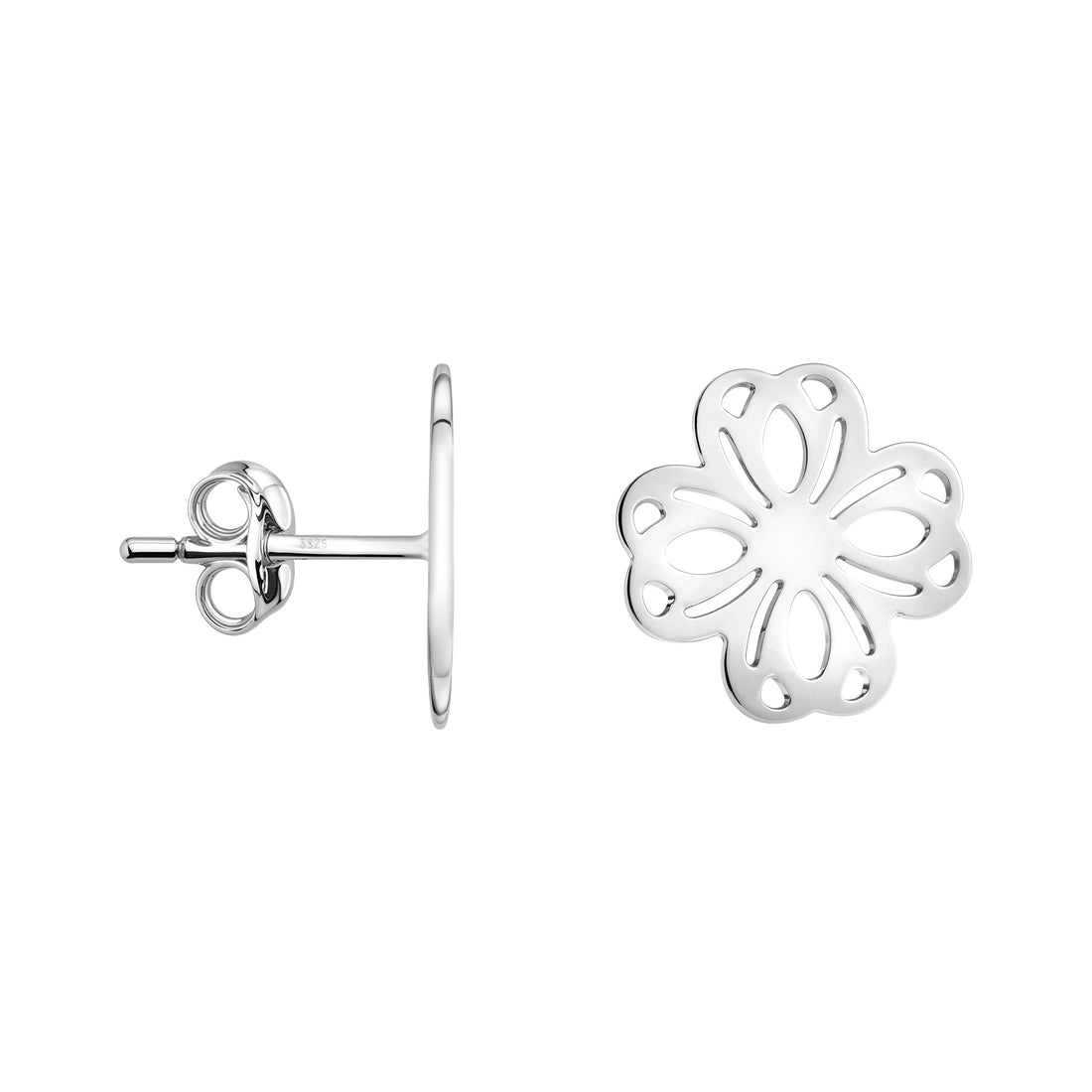 Blume Ohrstecker in 925 Silber