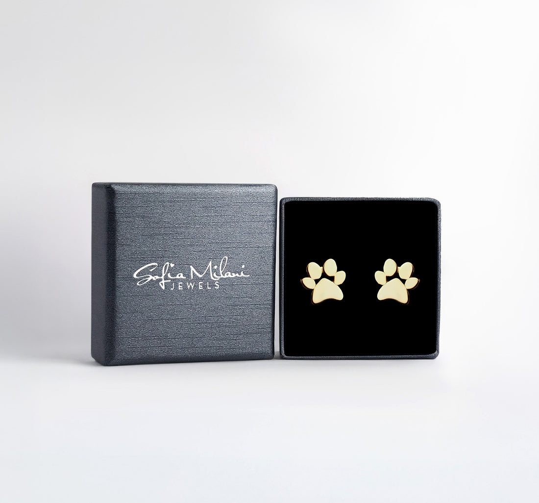 Pfote Ohrstecker in 925 Silber